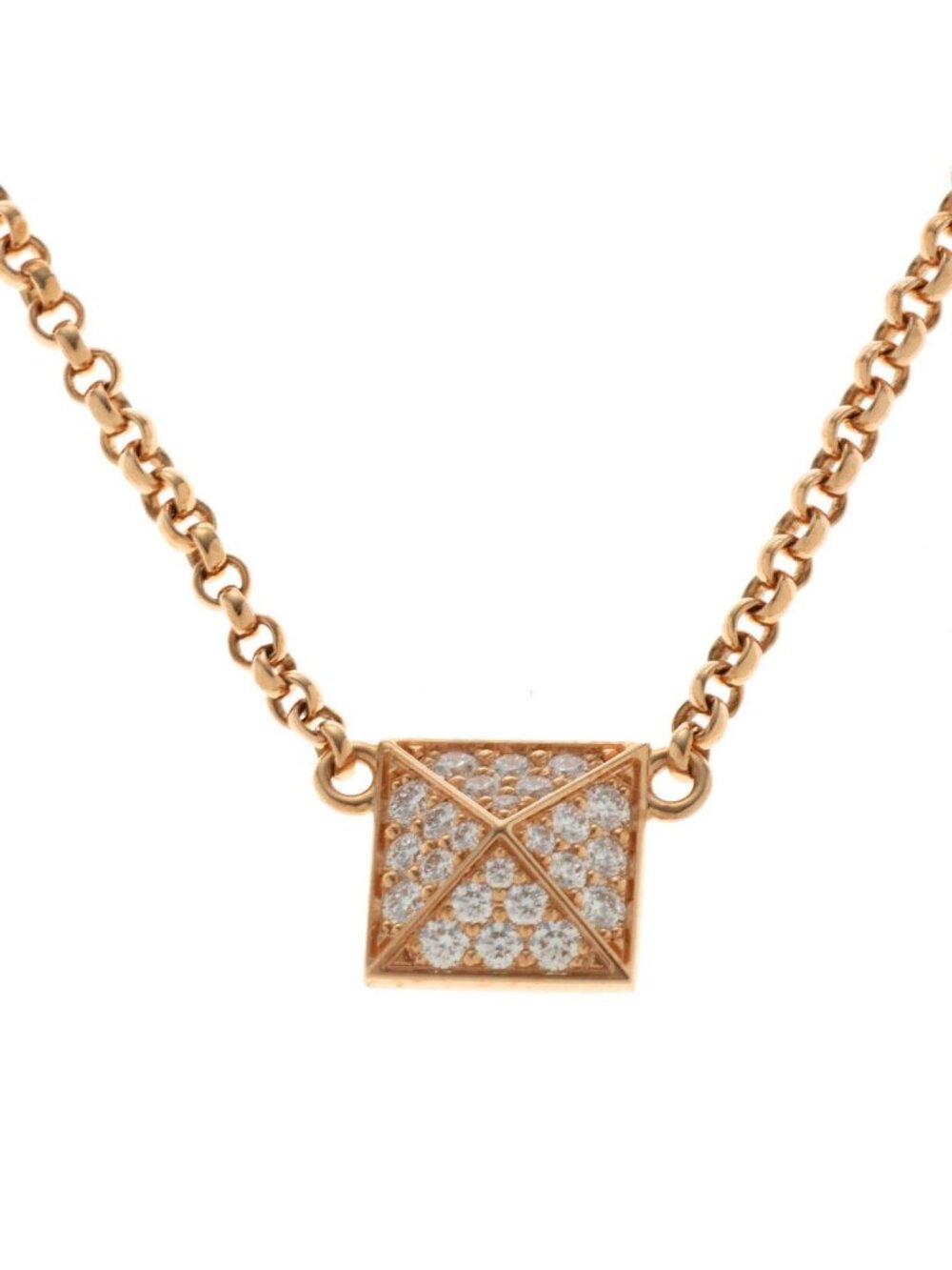 Hermes Clou de H Necklace Pink Gold 18k Diamond